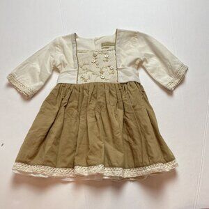 HTF Vintage WDW Winter Lily Embroidered Dress